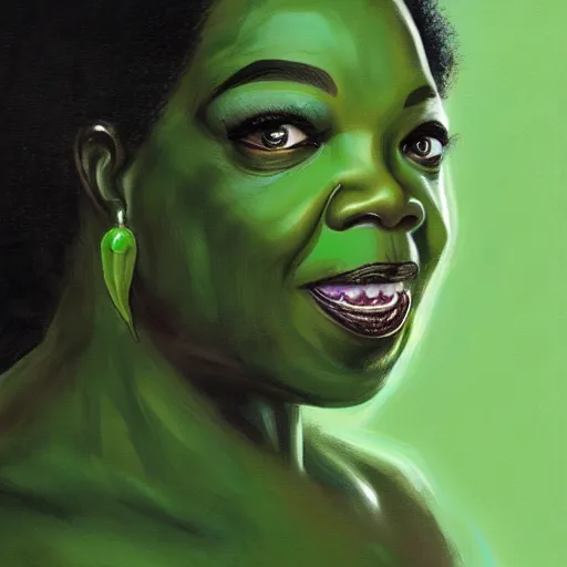 Image similar to a dish of oprah winfreys face fused with okra veg with green stalky ( ( green oprah winfrey's face ) ), oprah okra winfrey sentient veg, by greg rutkowski