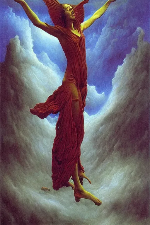 Image similar to an amazing masterpiece of art by gerald brom, Zdzisław Beksiński, ecstasy