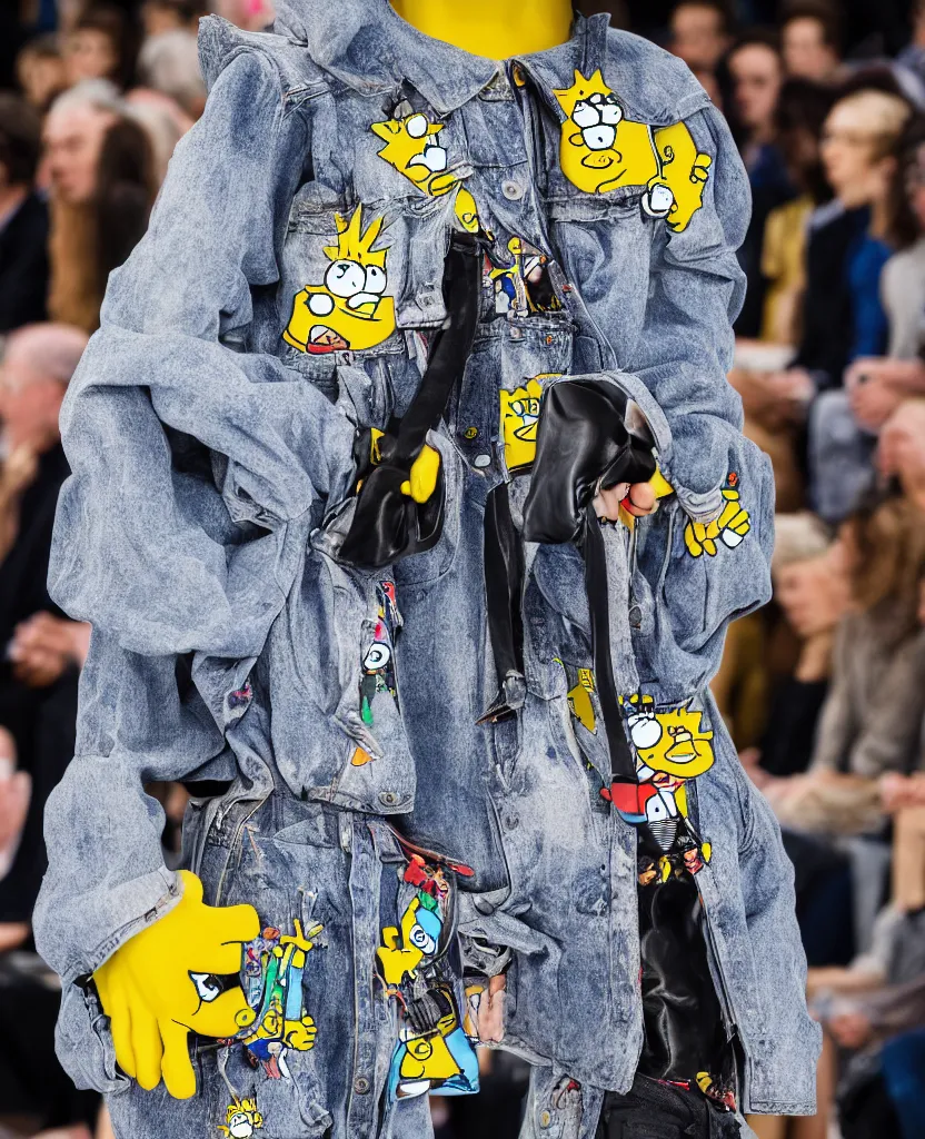 Image similar to hyperrealistic and heavy detailed balenciaga runway show of bart simpson , Leica SL2 50mm, vivid color, high quality, high textured