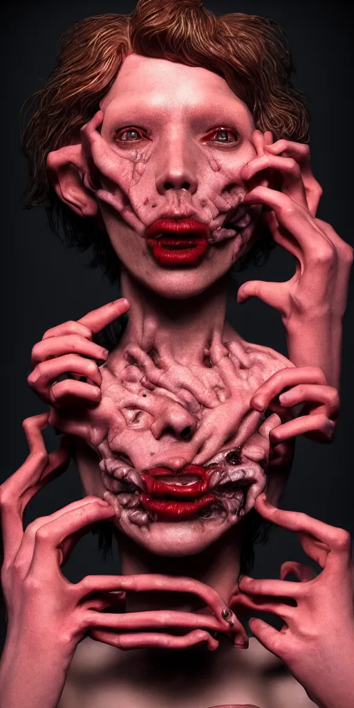 Image similar to this is videodrome by johannen voss by david cronenberg by peter kemp by octane render blender 8 k