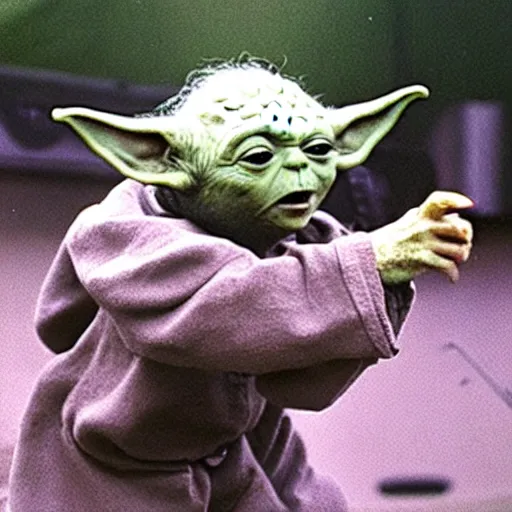 Image similar to yoda performing at woodstock