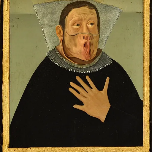 Prompt: A portrait of a person during the black death