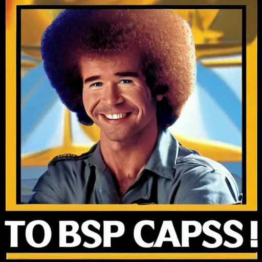 Image similar to bob ross top gun