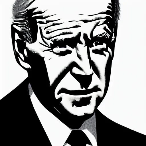 Image similar to Joe Biden looking sinister, by Tsutomu Nihei, highly detailed