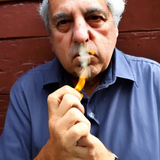 Image similar to Luis Alberto Aparicio Alejandro Lacalle Pou smoking a fat blunt