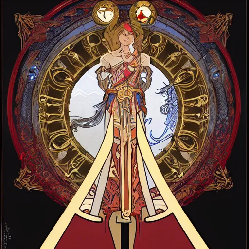 Image similar to an ultra detailed vector image of solare of astora dressed as ezio auditore, concept art by alphonse mucha and greg rutkowski, praise the blood moon, octane render, liminal space