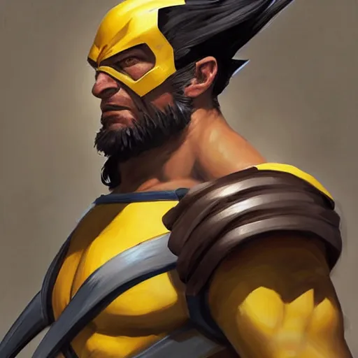 Image similar to Greg Manchess portrait painting of Wolverine as Overwatch character, medium shot, asymmetrical, profile picture, Organic Painting, sunny day, Matte Painting, bold shapes, hard edges, street art, trending on artstation, by Huang Guangjian and Gil Elvgren and Sachin Teng