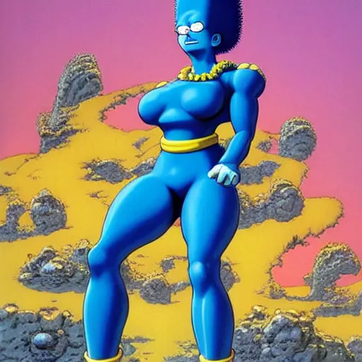 Prompt: marge simpson and her new family from dragon ball z drawn by zdislaw beksinski and hajime sorayama, hyperrealistic