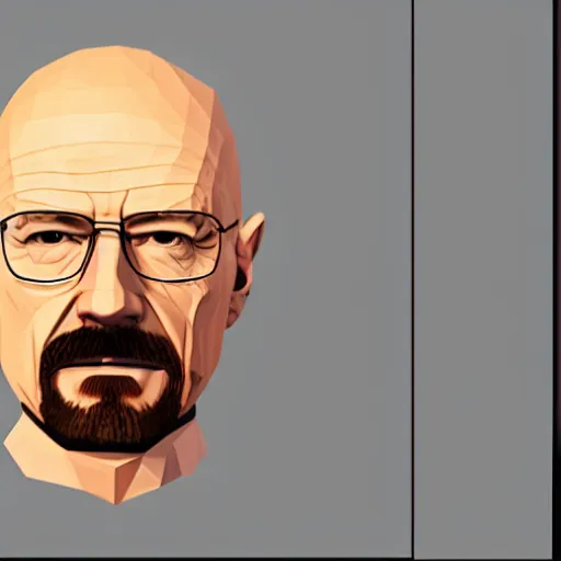 Prompt: walter white low poly nintendo 64 portrait