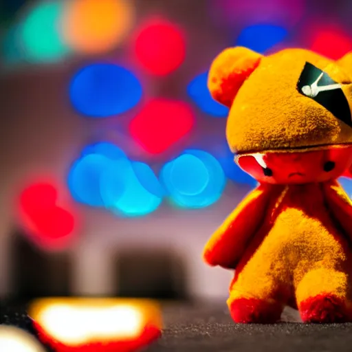 Prompt: a beanie baby gundam piloted by taylor swift, macro photography 8k ,high contrast, sharp focus, depth of field, product photography