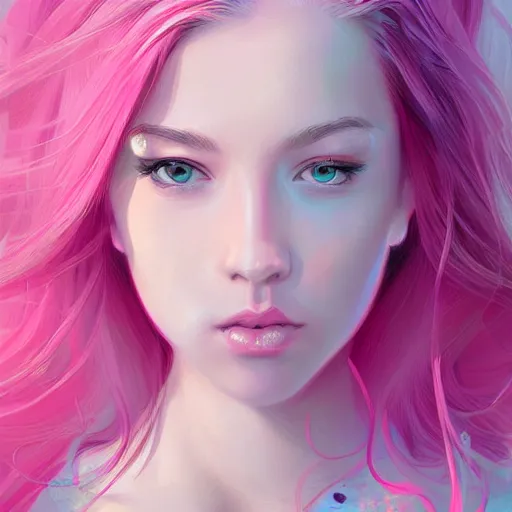 Image similar to teen girl, pink hair, gorgeous, amazing, elegant, intricate, highly detailed, digital painting, artstation, concept art, sharp focus, illustration, art by Ross tran