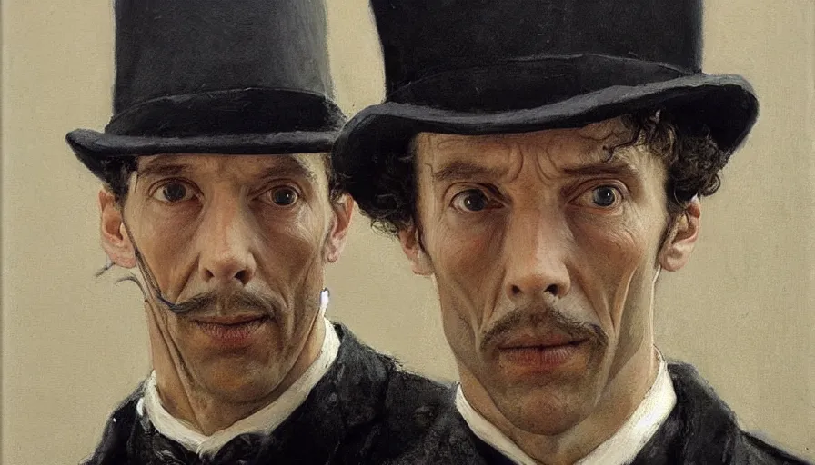 Prompt: painting by borremans, sherlock holmes, detailed, stunning