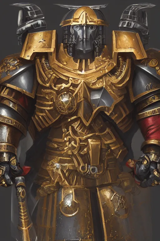 Image similar to armor portrait heros warhammer 4 0 k horus heresy fanart - the primarchs emperor by johannes helgeson animated with vfx concept artist & illustrator global illumination ray tracing hdr fanart arstation zbrush central hardmesh 8 k octane renderer comics stylized