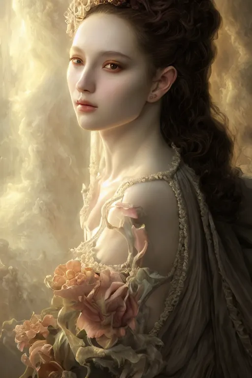 Image similar to a masterpiece ultrarealistic ultradetailed portrait of a very beautiful necromancer girl, baroque renaissance. medium shot, intricate, elegant, by stanley artgerm lau, wlop, rossdraws, james jean, andrei riabovitchev, marc simonetti, light by julie bell, porcelain skin. global illumination. vfx