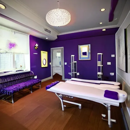 Prompt: !dream The perfect photograph to advertise a multidisciplinary therapy rooms called Halcyon Amethyst on the internet