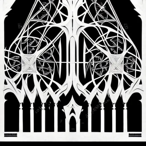 Image similar to neo - gothic white on black grainy effect conceptual figurative post - morden monumental abstract portrait made by escher and piranesi, highly conceptual figurative art, intricate detailed illustration, illustration sharp geometrical detail, vector sharp graphic, controversial poster art, polish poster art