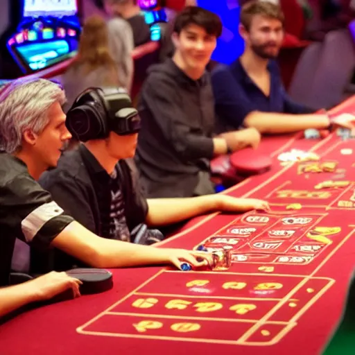 Image similar to handsome xqc gambling : : realistic : : 1 dslr : : 1 - - quality 2