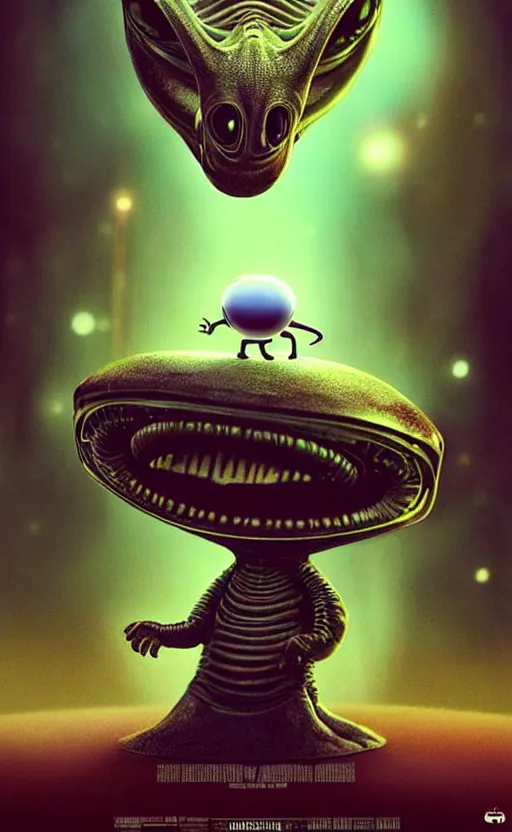 Image similar to cute, imaginative, alien poster art, movie art, alluring, by lucusfilm, weta studio, 8 k, denoised