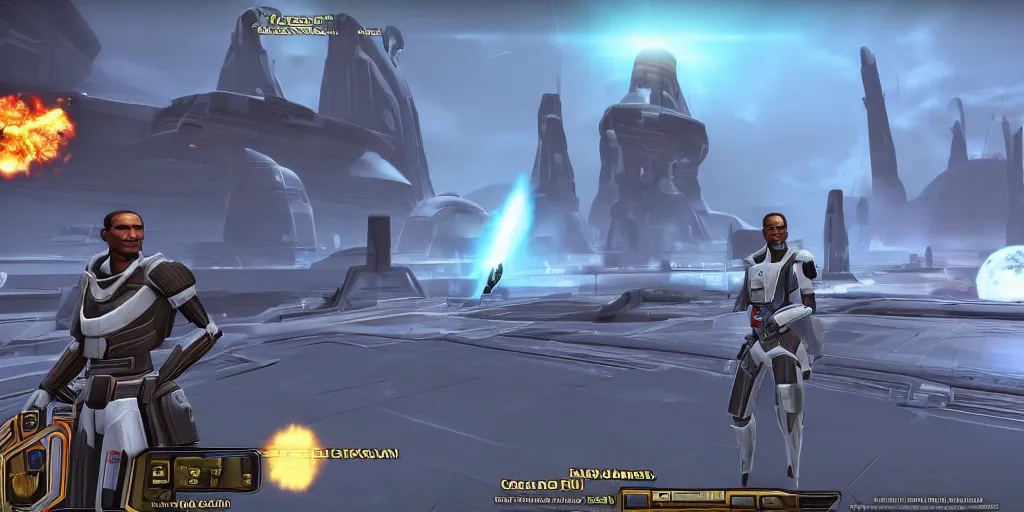 Image similar to screenshot, obama in swtor