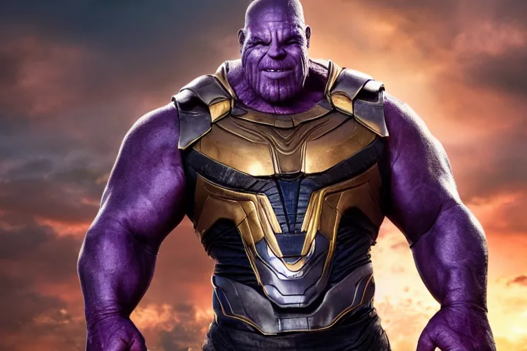 Image similar to promotional still of brian cox as thanos, 4 k, highly detailed,