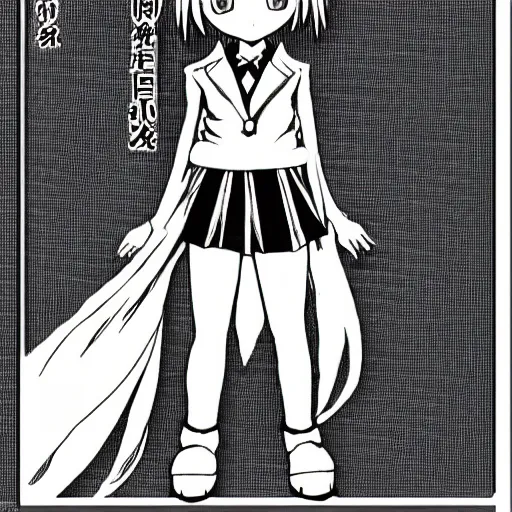 Prompt: manga panel of a girl wearing a school uniform, kentaro miura style, bersker manga - n 9