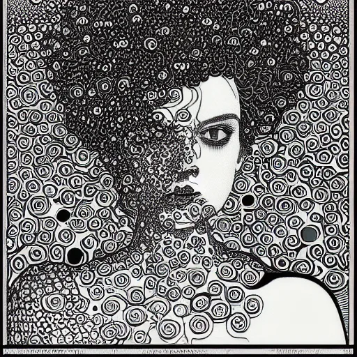 Image similar to mandelbulb portrait of a beautiful woman by apollonia saintclair, moebius, klimt