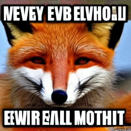 Image similar to a very evil fox with a moustache