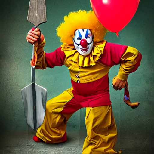 Image similar to clown warrior