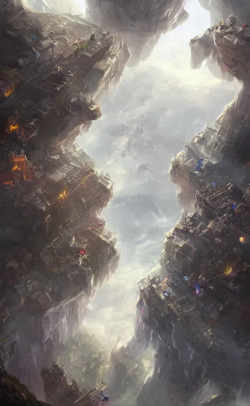 Prompt: People falling from the clouds onto the earth from above to below, concept art, digital painting, trending on artstation, highly detailed, epic composition, 8k UHD