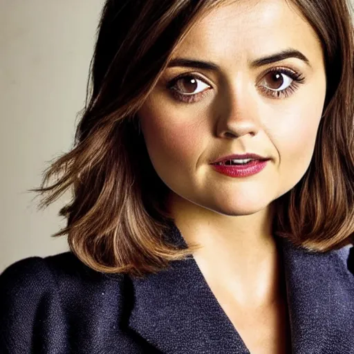Prompt: close up of a cross between jenna coleman and a fox
