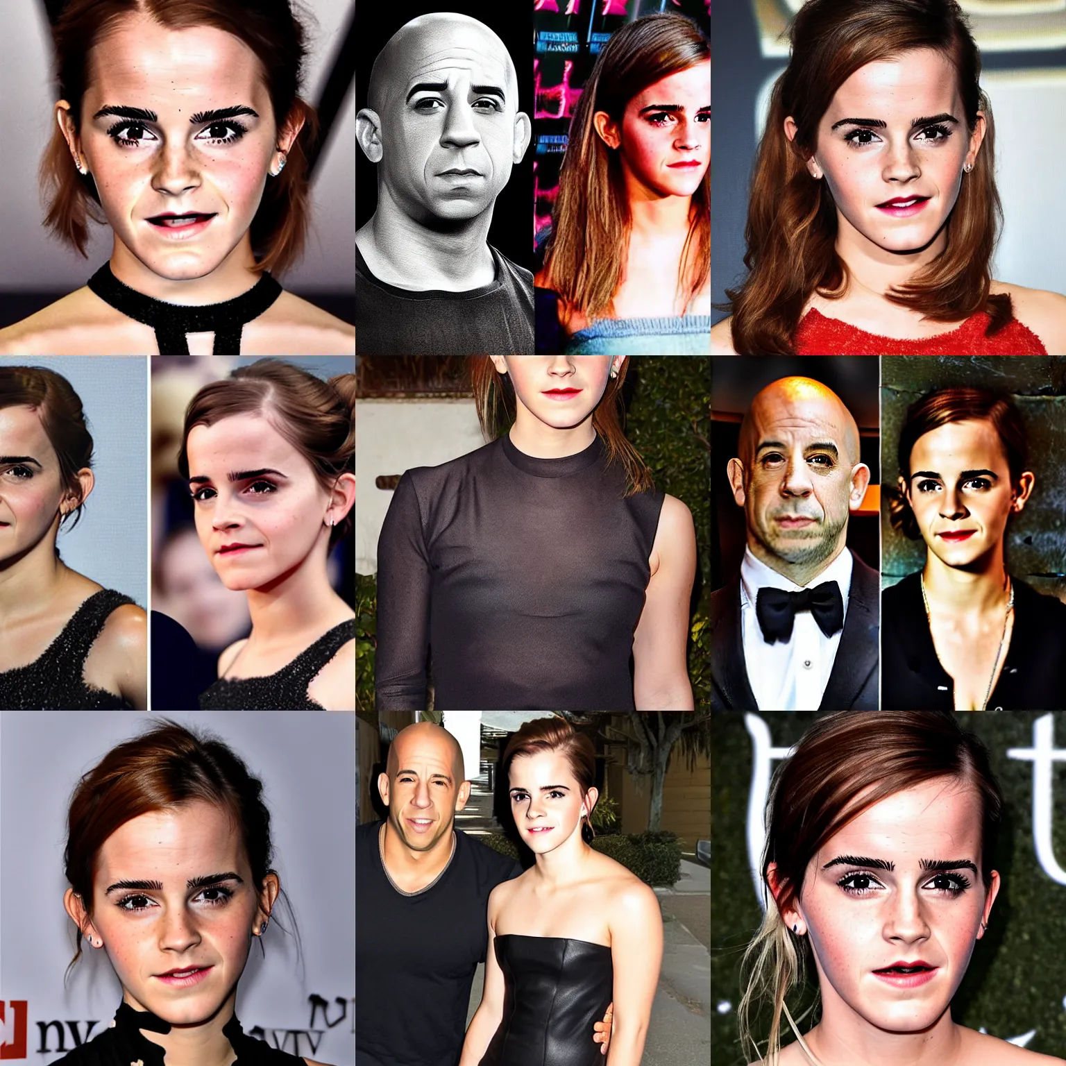 Prompt: half emma watson, half vin diesel