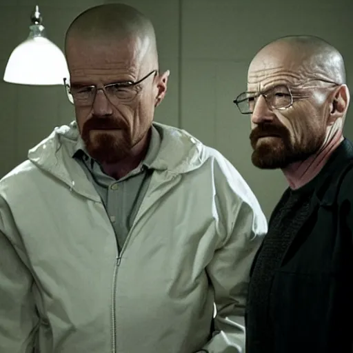 Prompt: walter white caressing his pregnant stomach