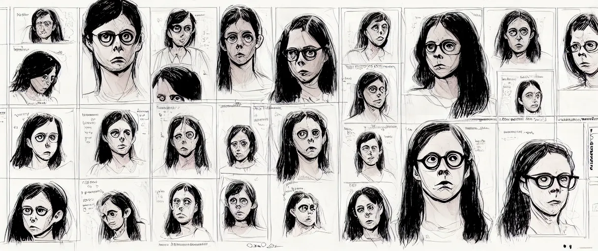 Image similar to character study of female todd solondz | vivid colors : storyboard, dramatic and emotional, concept design, realistic. by gabriel hardman, joe alves, j. todd anderson, chris bonura. cinematic atmosphere, detailed and intricate, perfect anatomy