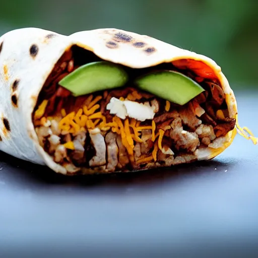 Image similar to jim carrey's head inside of a burrito, inside burrito, inside burrito