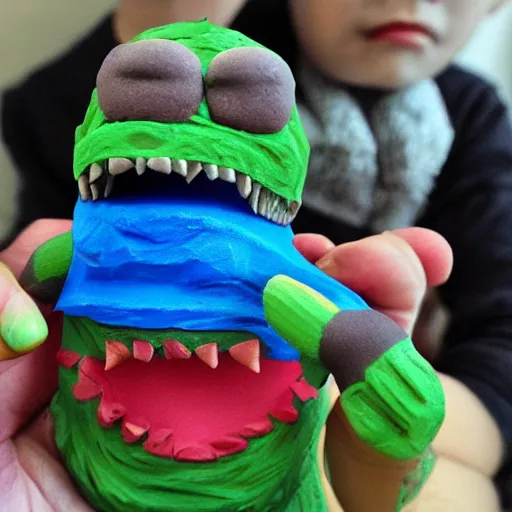 Image similar to Plasticine Godzilla