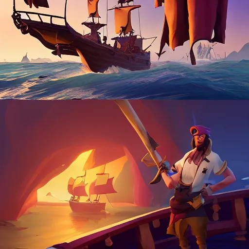 Image similar to painting jack the pirate on sea of thieves game avatar hero smooth face median photoshop filter cutout vector behance hd by jesper ejsing, by rhads, makoto shinkai and lois van baarle, ilya kuvshinov, rossdraws, illustration, art by ilya kuvshinov and gustav klimt