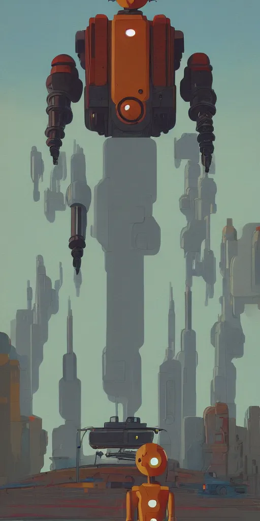 Prompt: Iron Giant, Portrait, Subject in center, Retrofuturism, Simon Stålenhag