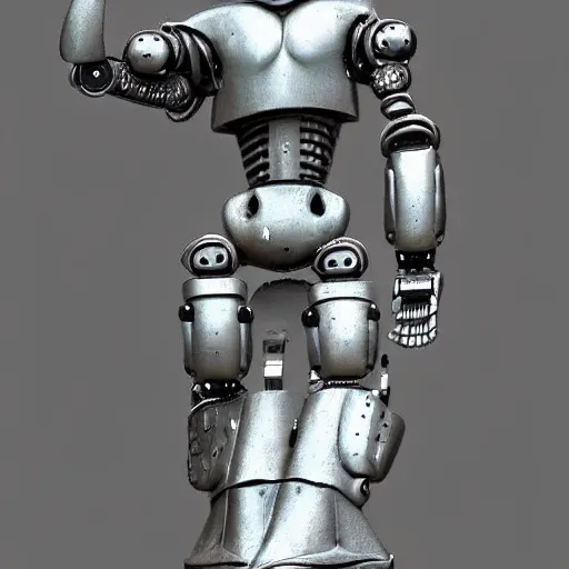 Prompt: robot statue in the style of Greek statues, very detailed, intricate detail,