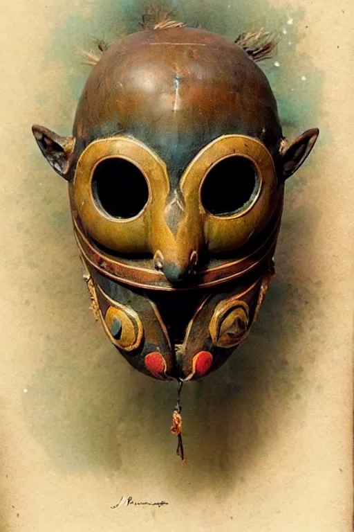 Image similar to ( ( ( ( ( javanese mask. muted colors. ) ) ) ) ) by jean - baptiste monge!!!!!!!!!!!!!!!!!!!!!!!!!!!