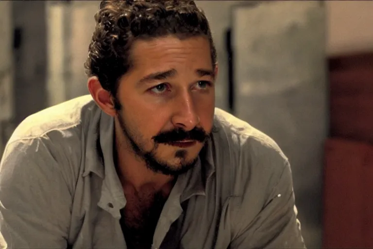 Prompt: shia labeouf plays john shaft in shaft in africa, a metro - goldwyn - mayer production, 3 5 mm panavision r 2 0 0, color, action pose