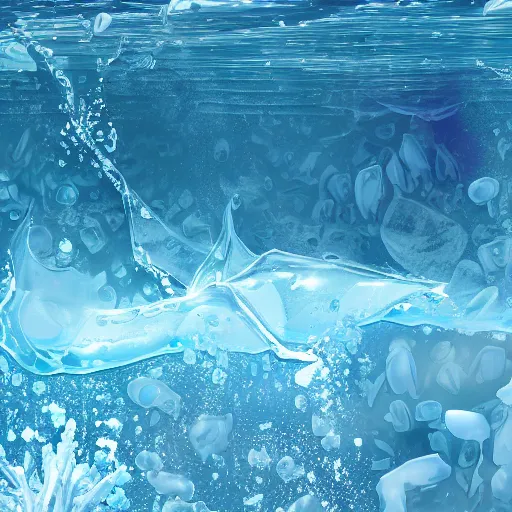 Image similar to icy submerged transparendigitalart leaked aquatic noticing