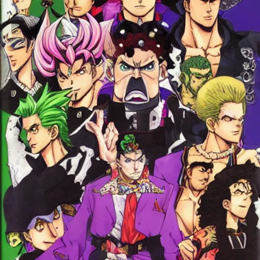 Image similar to portrait from jojo bizzare adventure by hirohiko araki