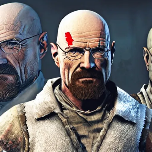 Prompt: walter white in god of war