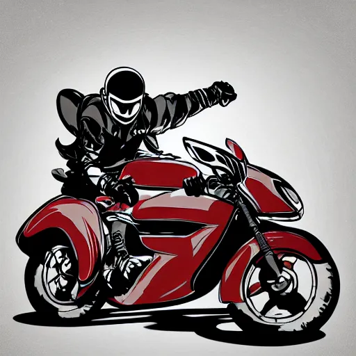 Prompt: akira style character on motorcycle, concept