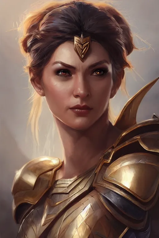 Image similar to amazon valkyrie athena, d & d, fantasy, portrait, highly detailed, headshot, digital painting, trending on artstation, concept art, sharp focus, illustration, art by artgerm and greg rutkowski and magali villeneuve