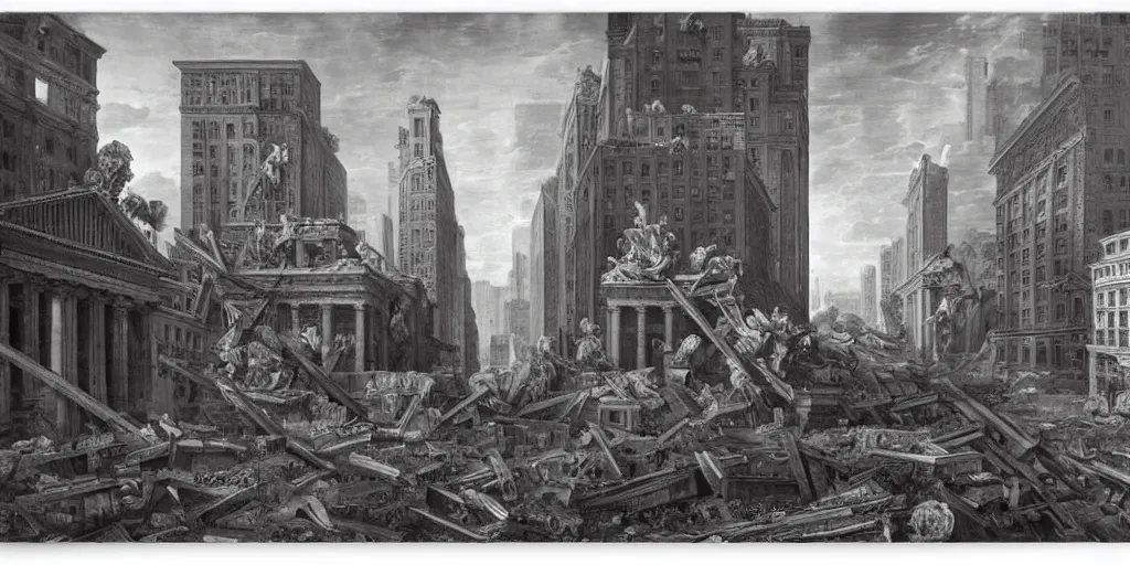 Prompt: nyc by giovanni battista piranesi