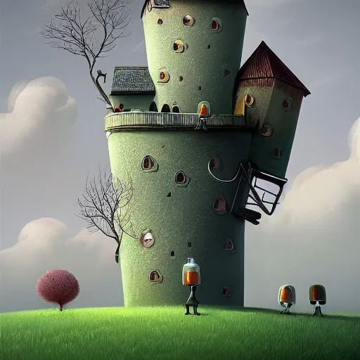 Image similar to gediminas pranckevicius paranoid android illustration