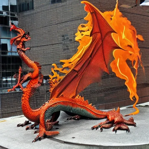 Image similar to “fire breathing dragon, kinetic sculpture”