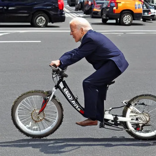 Image similar to Biden falls off of bike