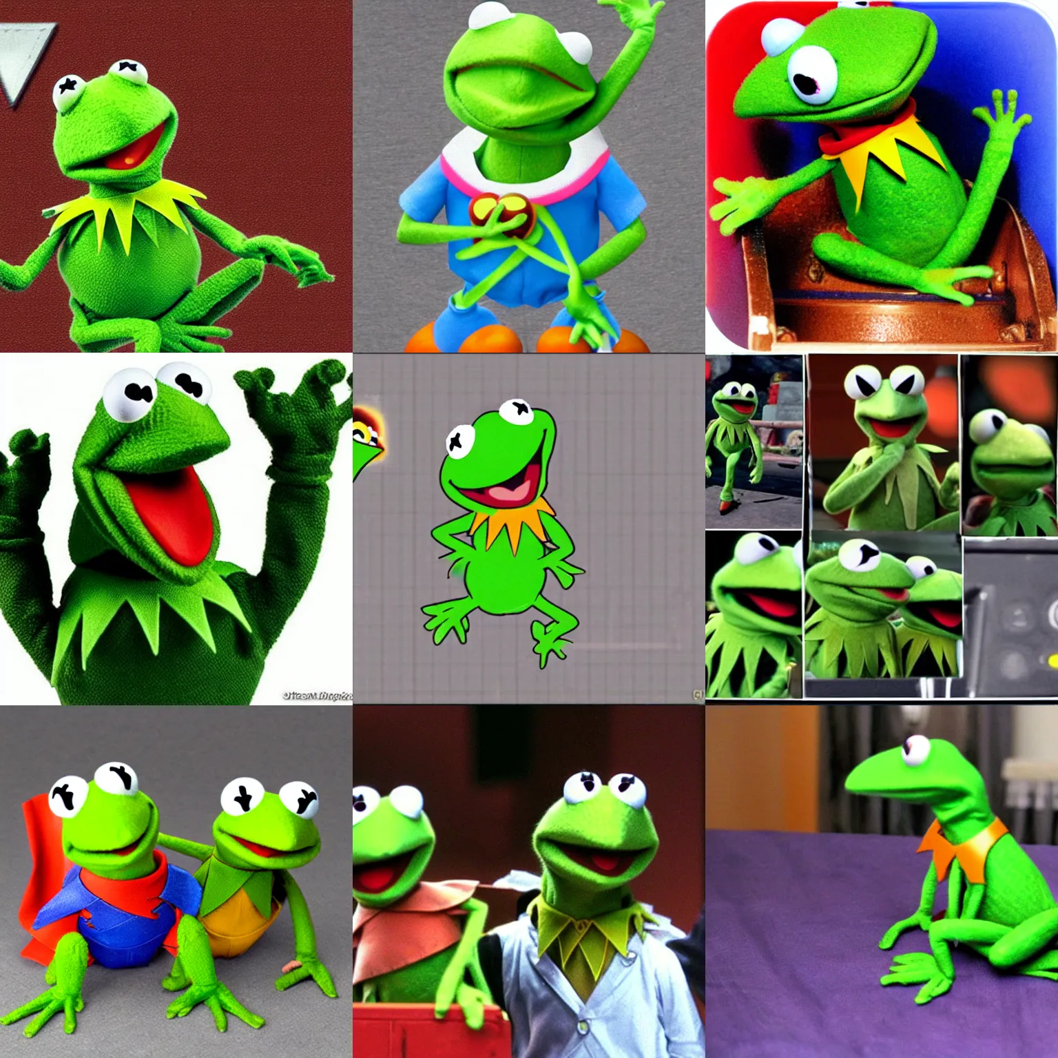 Prompt: Kermit the frog joins the battle! Super Smash Bros Melee